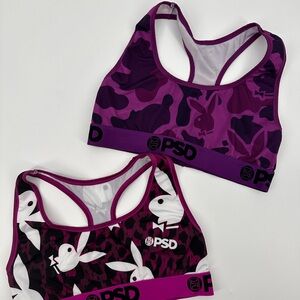 PSD Bunny Camo Sports Bras in Purple and Magenta Size Medium